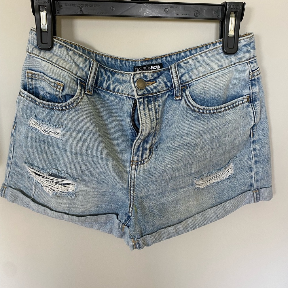 Fashion Nova Light Blue Denim Shorts